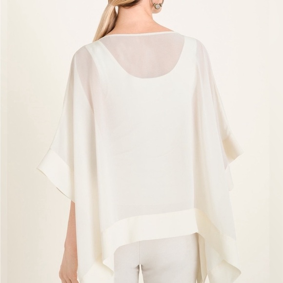 MarlaWynne | Chicos | Chiffon Dusty Pink | Lace Poncho | Size XS - Picture 7 of 7